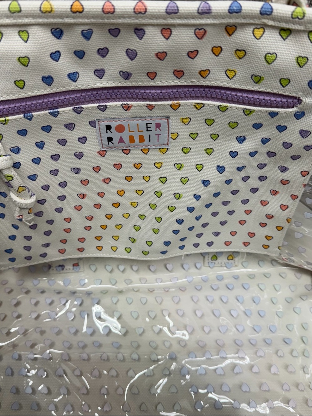Roller Rabbit Multicolor Heart Clear Tote - Picture 3 of 12